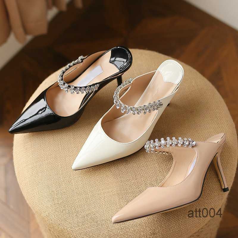 

Classic London Sandals Designer High Heel Luxury women shoes with Crystal Strap Slides Stiletto Heels Wedding Party Slippers sandal Summer In jimmies choos UMVB, No.4- ballet pink patent heel
