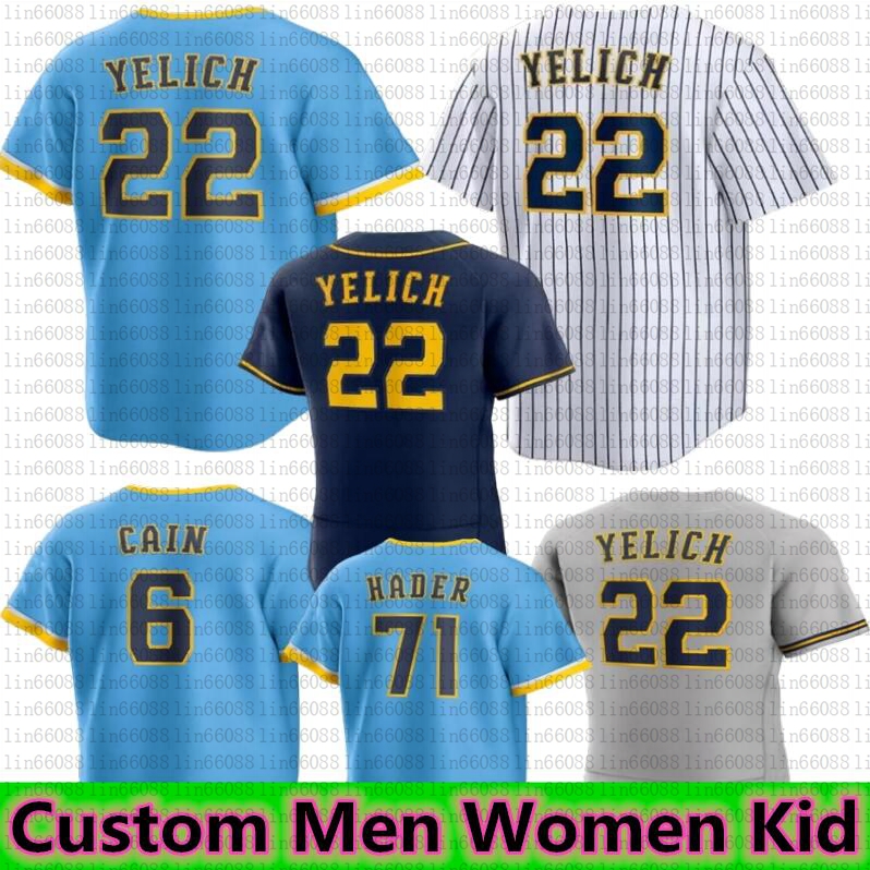 

Christian Yelich Baseball Jersey Willy Adames Corbin Burnes Rowdy Tellez Hunter Renfroe Robin Yount Brew Crew Brandon Woodruff Ryan Braun, Men