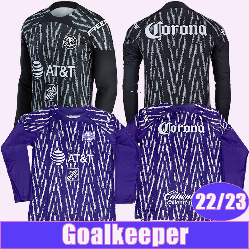 

22 23 America G.OCHOA Goalkeeper Soccer Jerseys Mexico O.JIMENEZ Mens Long Sleeve Black Football Shirt Short Sleeves Uniforms, Cxsmy13112 22 23 gk no patch