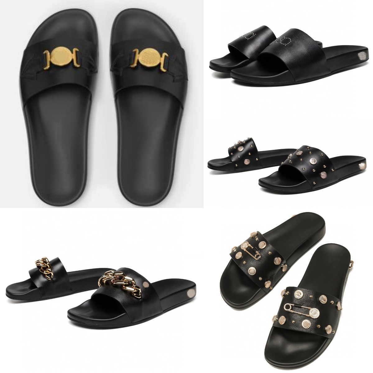 

Classic Palazzo Slipper Designer men and women Pool sliders slippers Fashion Medusa Biggie Slippers size35-46, Color22