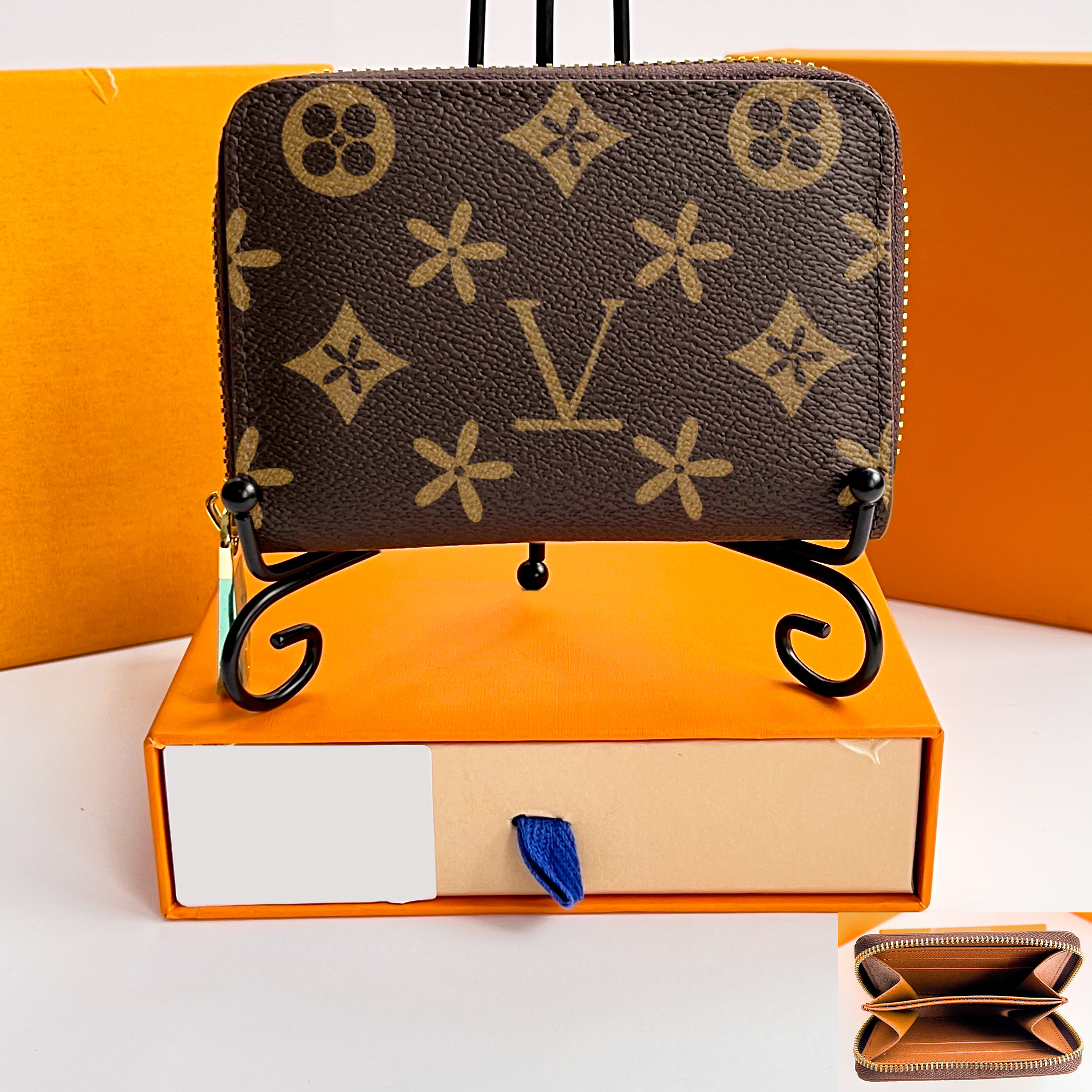 

High quality Single Holders purse zipper the fashion most free way to carry around money cards and coins men leather card small business women Lambskin Wallets, Damier ebene