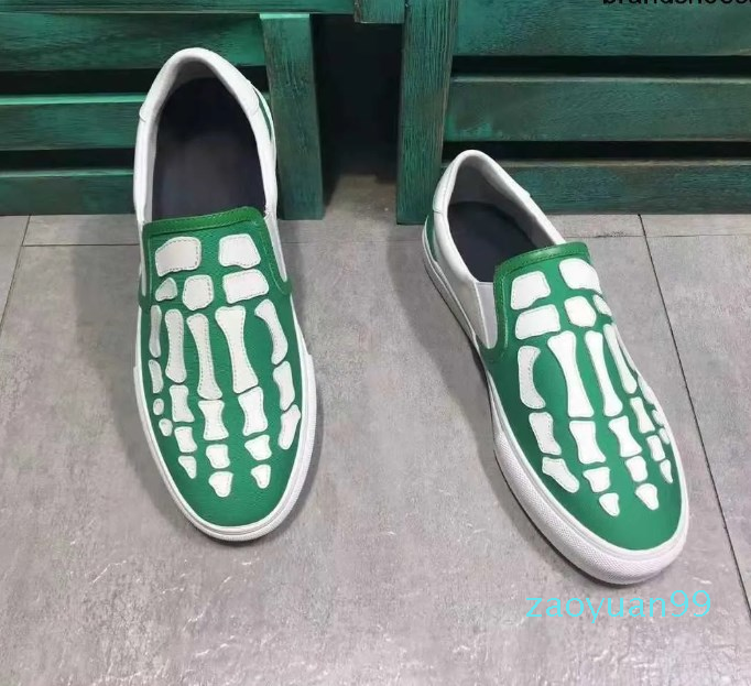 

amirs bone shoes Personality trend men's Men's casual shoes Slip on Lefu shoes, Black