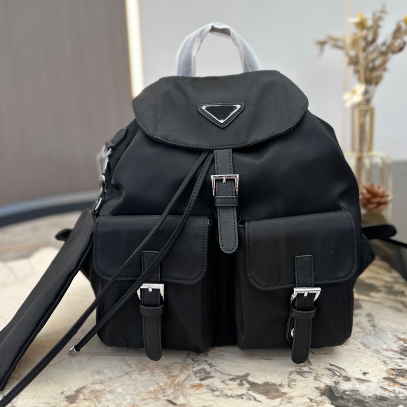 

Canvas Bag Nylon Shoulder Bag Women Handbag Purse Fashion Letter Triangle Decoration Flap Bags Front Pocket Internal Zipper Pocket High Quality Lady Clutch, Blue