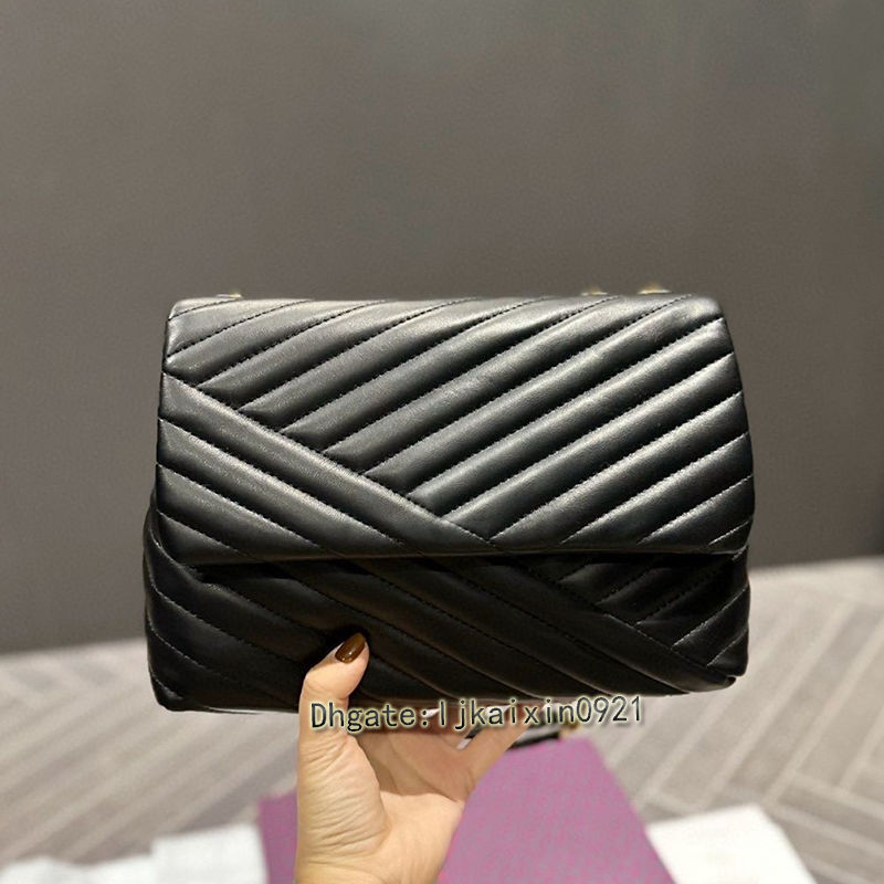 

7A quality Crossbody Bags Leather Chain Women's TB Shoulder Bag tote Luxury Designer gold handbags silver hardware Wallet High capacity Handbag lambskin backpack, Black and black hardware
