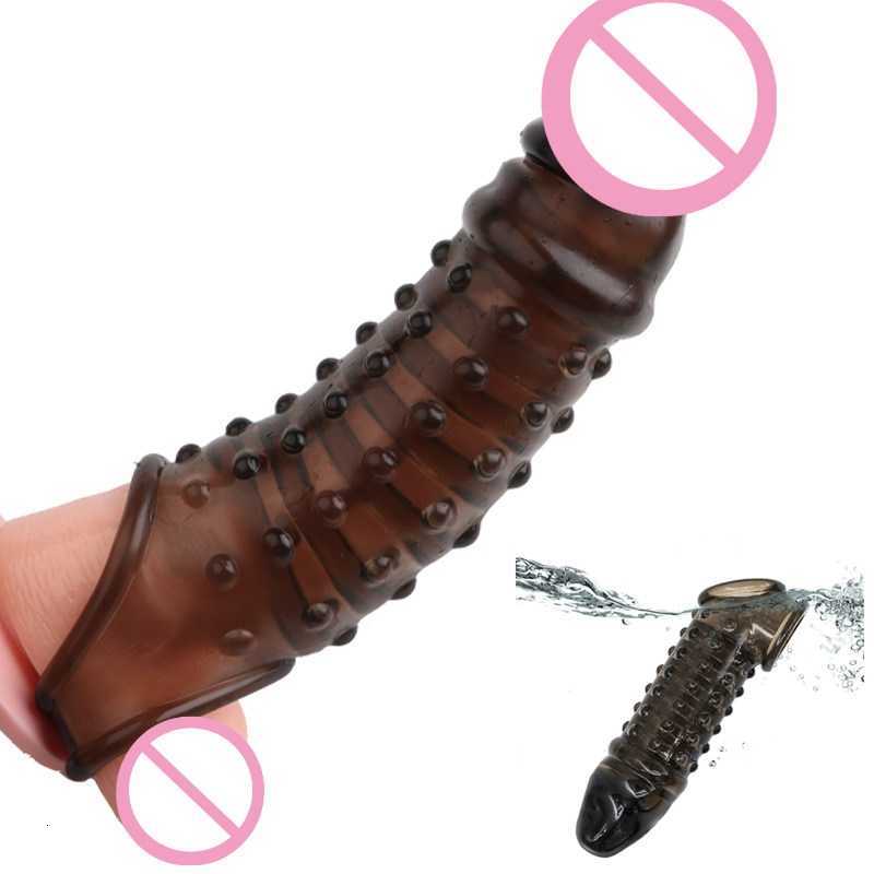 

Sex Toy Massager Penis Sleeve Adult Products Reusable Dildo Extender Enlargement Delay Ejaculation Cock Cover for Men, A-flesh