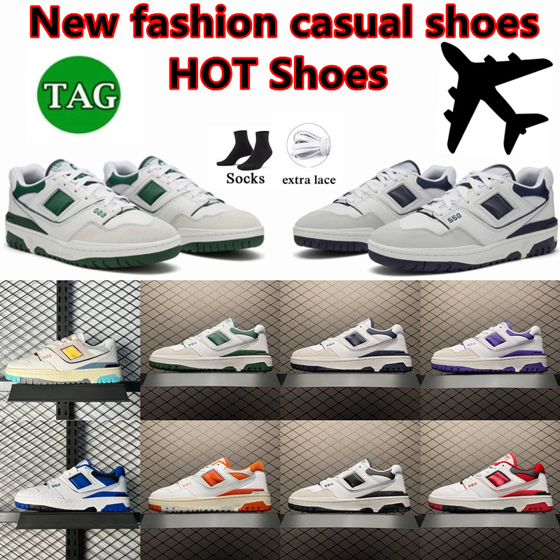 

With box casual shoes New 550mens shoes White Green Grey Cream Black Blue UNC Shadow Discount Burgundy Designers shoes Mens Women 550s Outdoor Sports Sneakers, 21