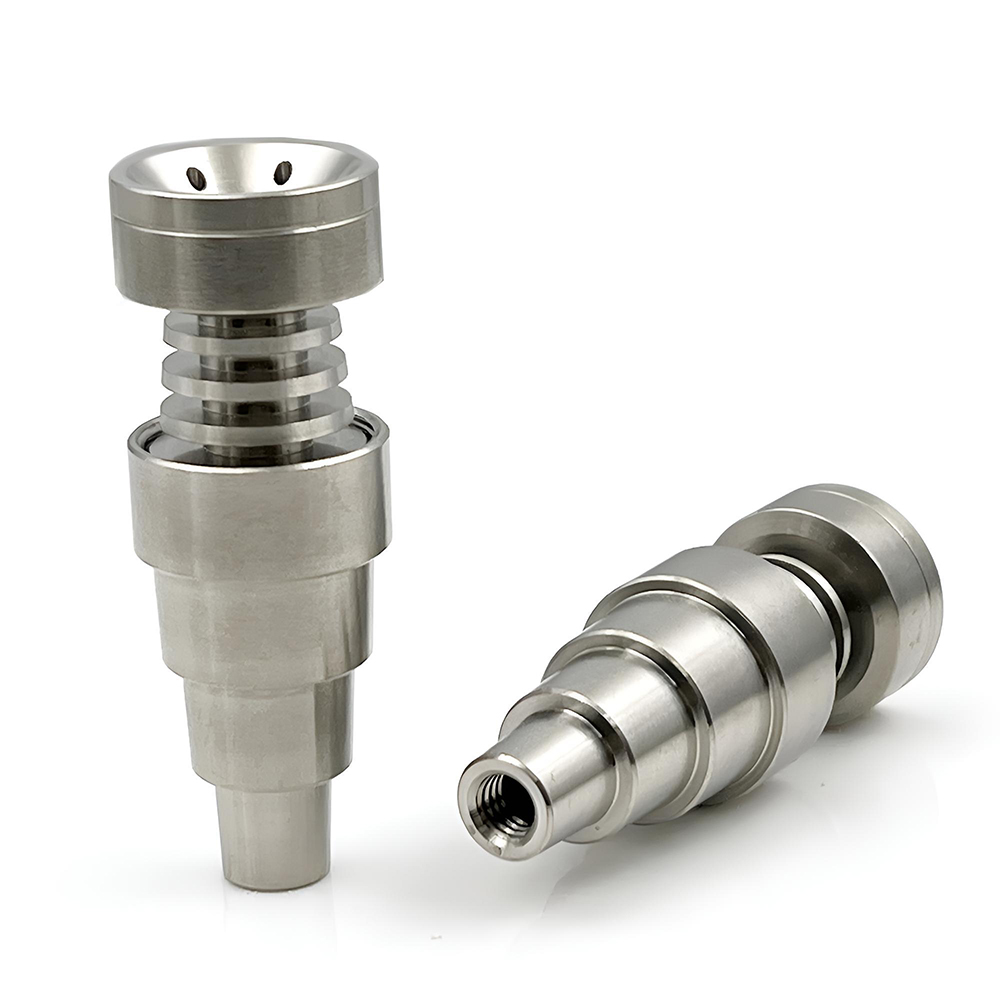 Titanium Nail Domeless 6 IN 1 Joint 10mm 14mm 18mm Dual Function Screw GR2 Water Pipes Wax Tools-image-1067778580