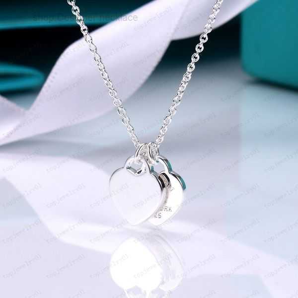 

Pendant Necklaces Designer Womens Love Heart Men's 925 Silver Necklace Luxury Jewelry the Neck Gift for Girlfriend Accessories Wholesale with Box 12 1KC3