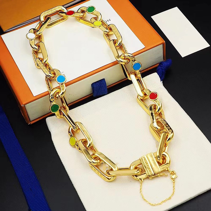 

luxury brand designer link chains necklaces for women 18K gold geometry hoop earring earrings earings ear rings bracelets jewelry