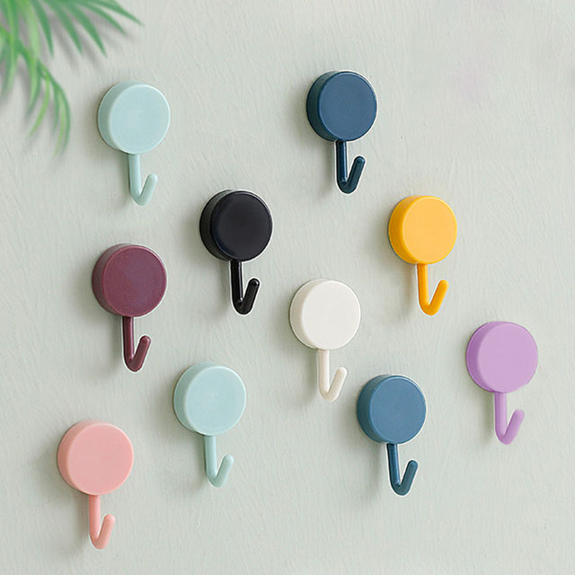 

Self Adhesive Wall Hook Strong Without Drilling Coat Bag Bathroom Door Kitchen Towel Hanger Hooks Home Storage Accessories
