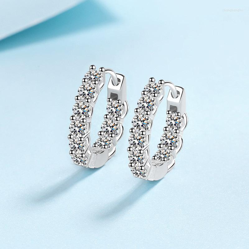 

Hoop Earrings WINWOSQ Classic 1ct Mossstone For Women Full Of Diamonds Sparkling Diamond Wedding Jewelry 925 Sterling Silver