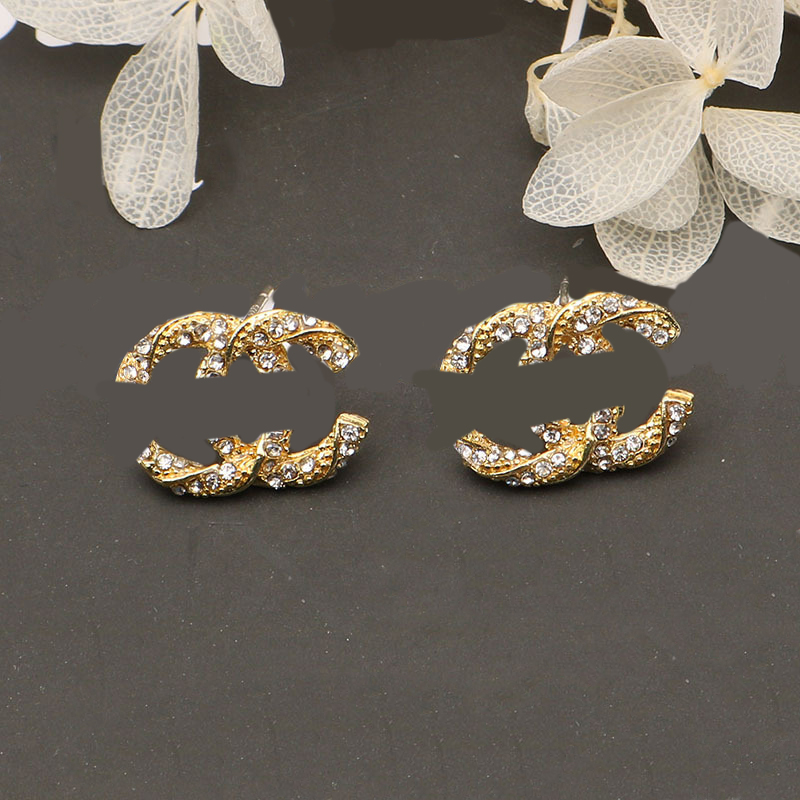 Luxury 18K Gold Plated Designer Stud Earring for Elegant Women Double Letter Designers Classic Thin Jewelry Wedding Party Gift 20style-image-956342441