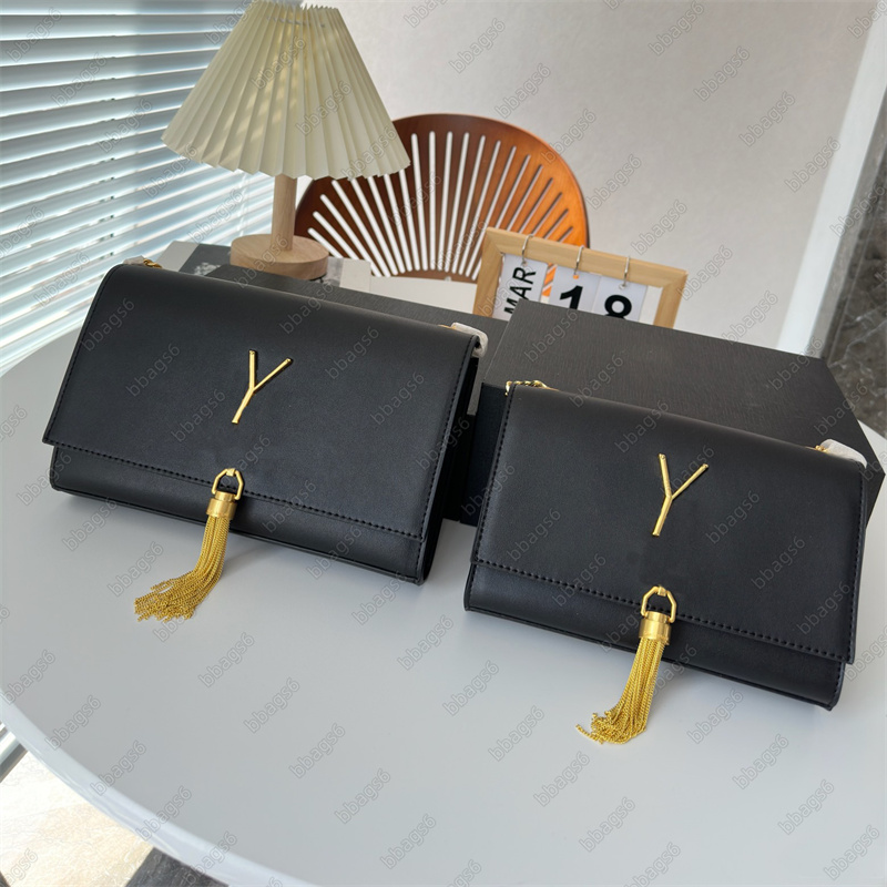 

Fashion Designer Crossbody bag clutch Women classic Shoulder Bags Metal logo chain handbags Luxury leather envelope purses mens womens wallet Hasp travel, Black gold