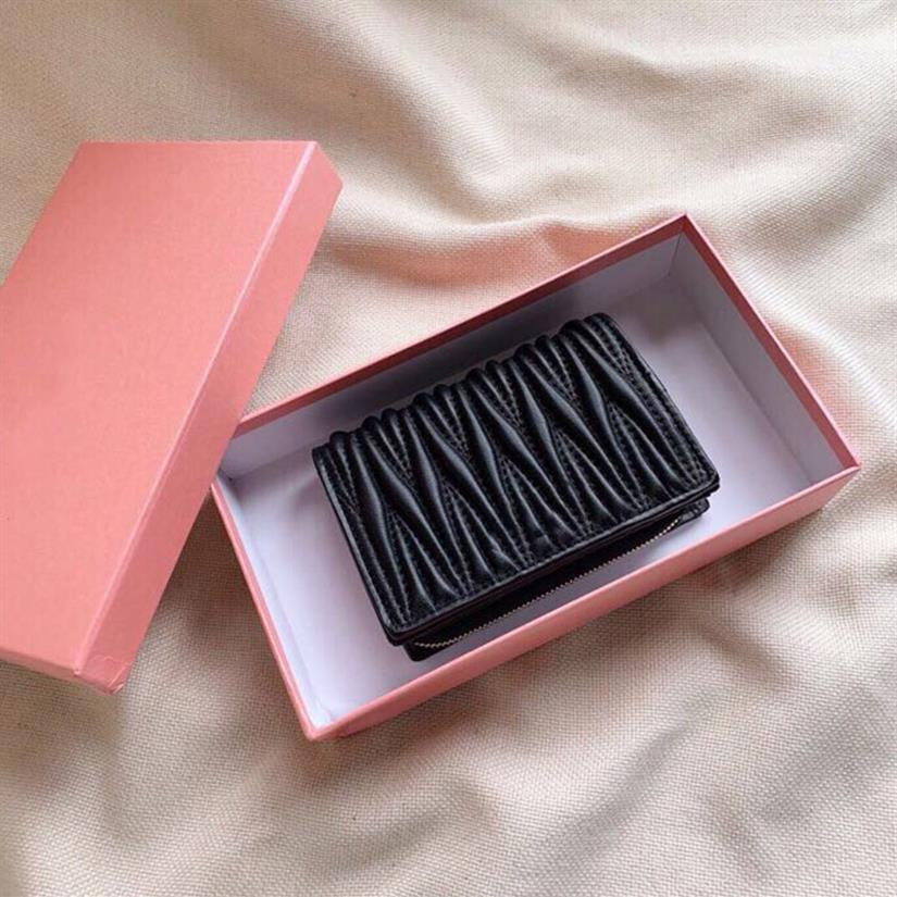 

For Lady Lambskin Wallet Multi-function Wallet with Card Bag Gift Box Fashion Wallet Vintage Original Leather 5196254u, 2colors for choice