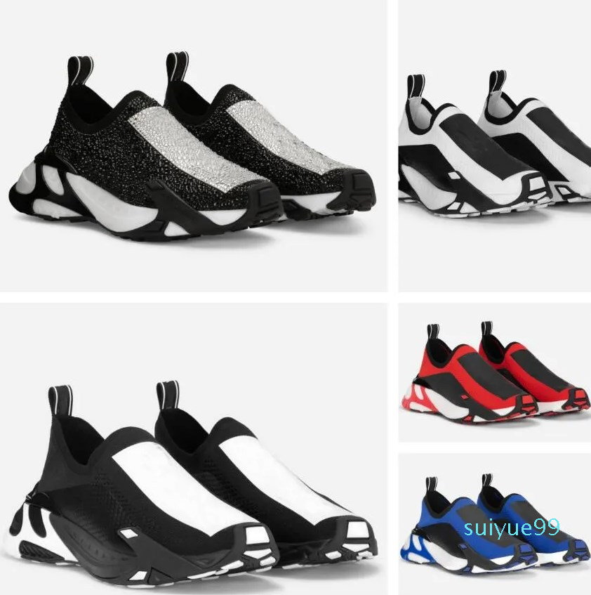

Fast Men Sneakers Shoes Stretch Mesh Sorrento Rhinestones Slip-on Ultra-light Sole Knit Sock Crystal Runner Sports Men Comfort Trainers EU38-46