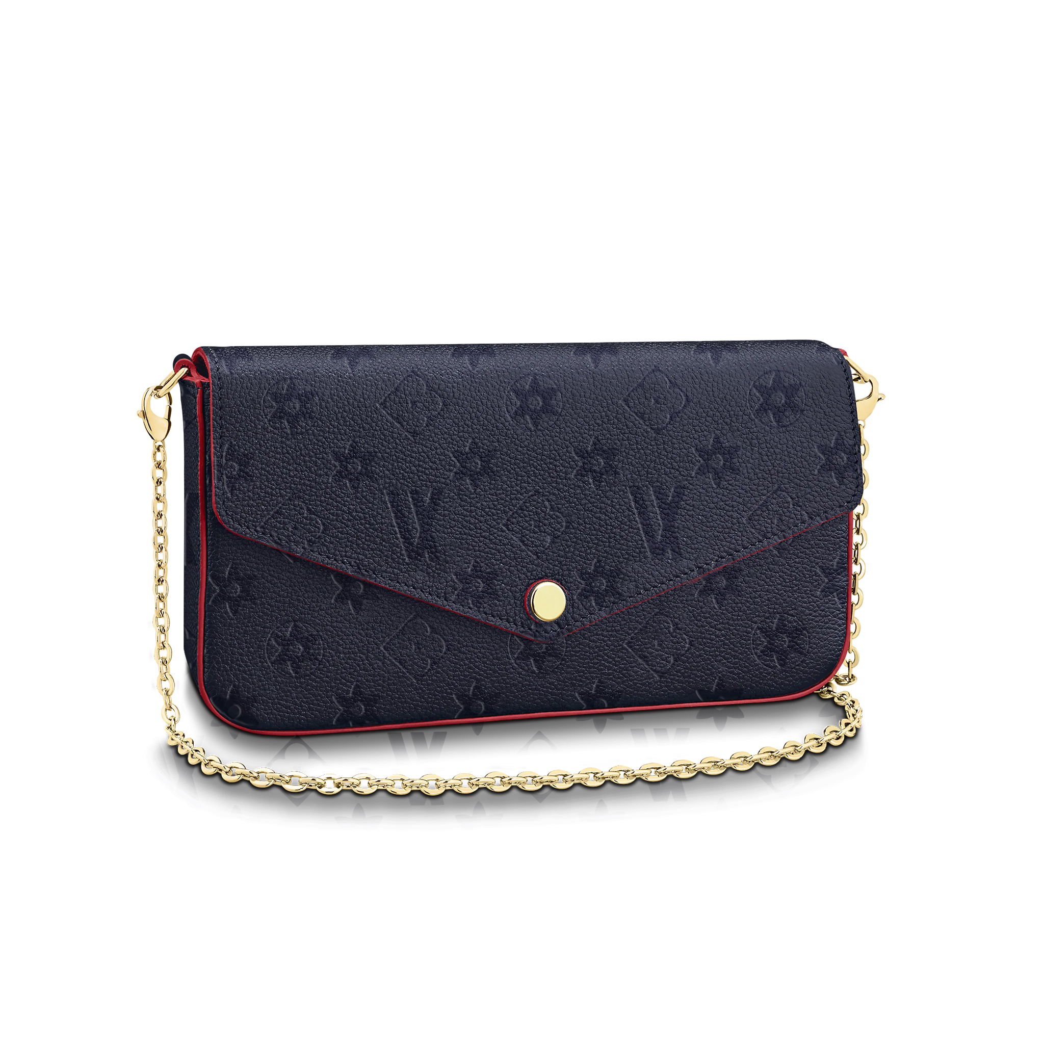 

Genuine Leather Embossed Clutch Wallet Women Purse Wallets Card Holders Chain Shoulder Bag Cross Body 3 Piece Set Single Zipper Handbag With Box 4 Colors, Red