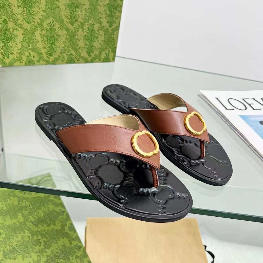 

Summer Sandals Beach slippers designer shoes Bright women shoes beach Flip flops sexy Flat heel Lady slipper Soft cow Leather Hollow sandals Large, #3