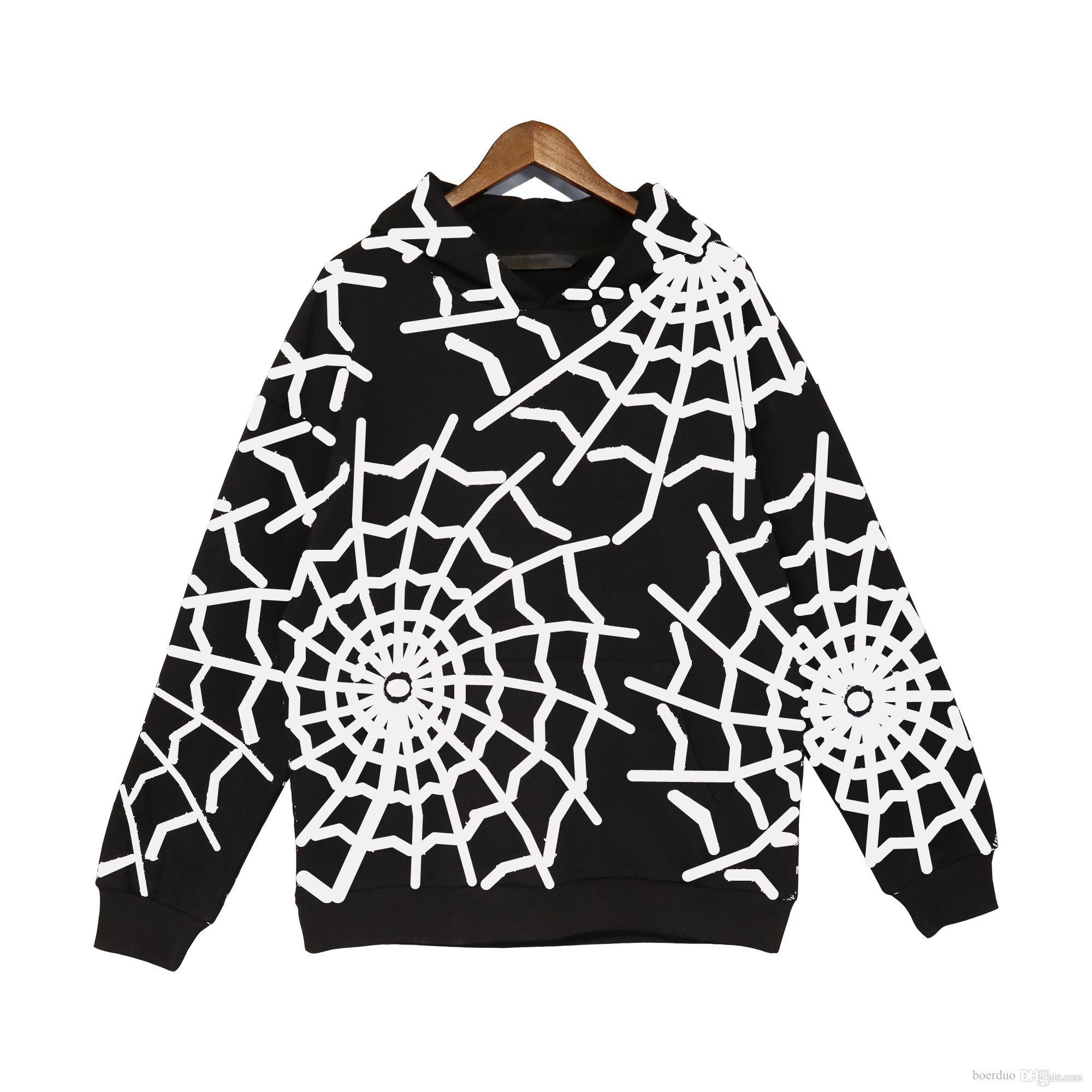 

Mens black spider hoodie unisex sweatshirts designer pullover fashion women sweatshirt Firework hooded quality angel sweater fluff print plus size autumn couple