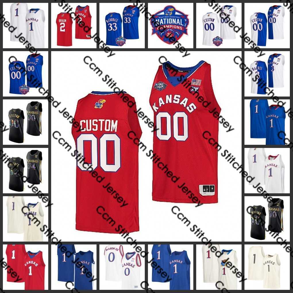 

2022 NCAA Final Four 4 Custom KU Kansas Jayhawks Basketball Jersey 12 Chris Teahan 15 Dillon Wilhite 1 Joseph Yesufu 15 Tyshawn Taylor 0 Thomas Robinson 13 Walt Wesley, 2020-2021 white