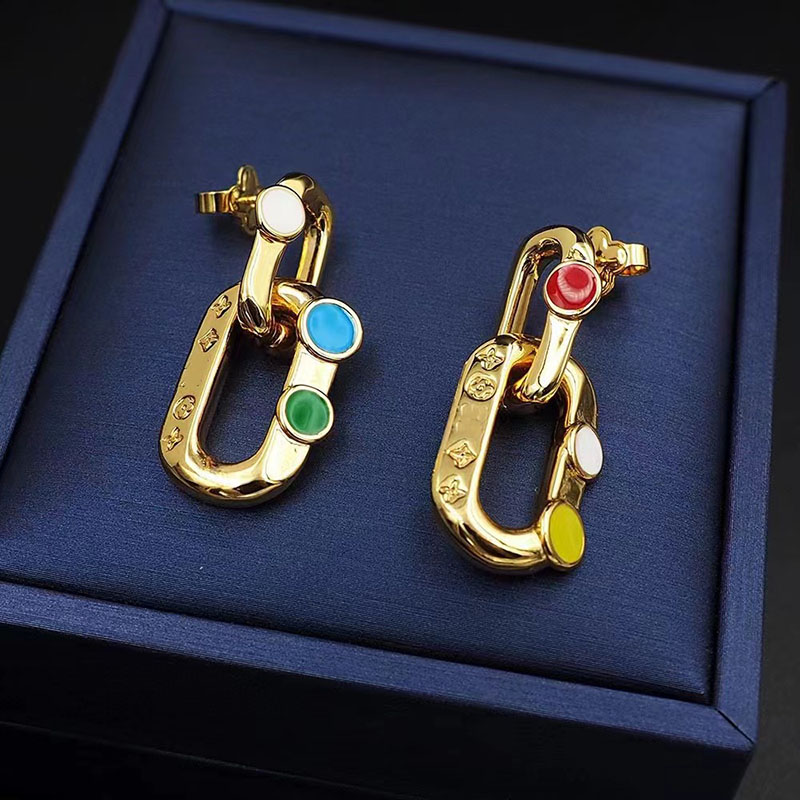 

luxury V brand designer earrings stud for women 18K gold geometry hoop earring earings ear rings bracelets necklaces jewelry gift