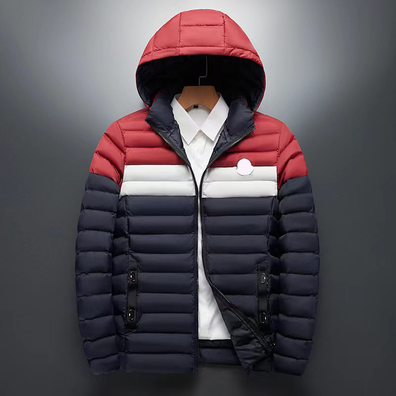 

Man Jacket Down Parkas Coats Puffer Jackets Winter Coat Hooded Outwears Tops Windbreaker Asian Size M, Blue