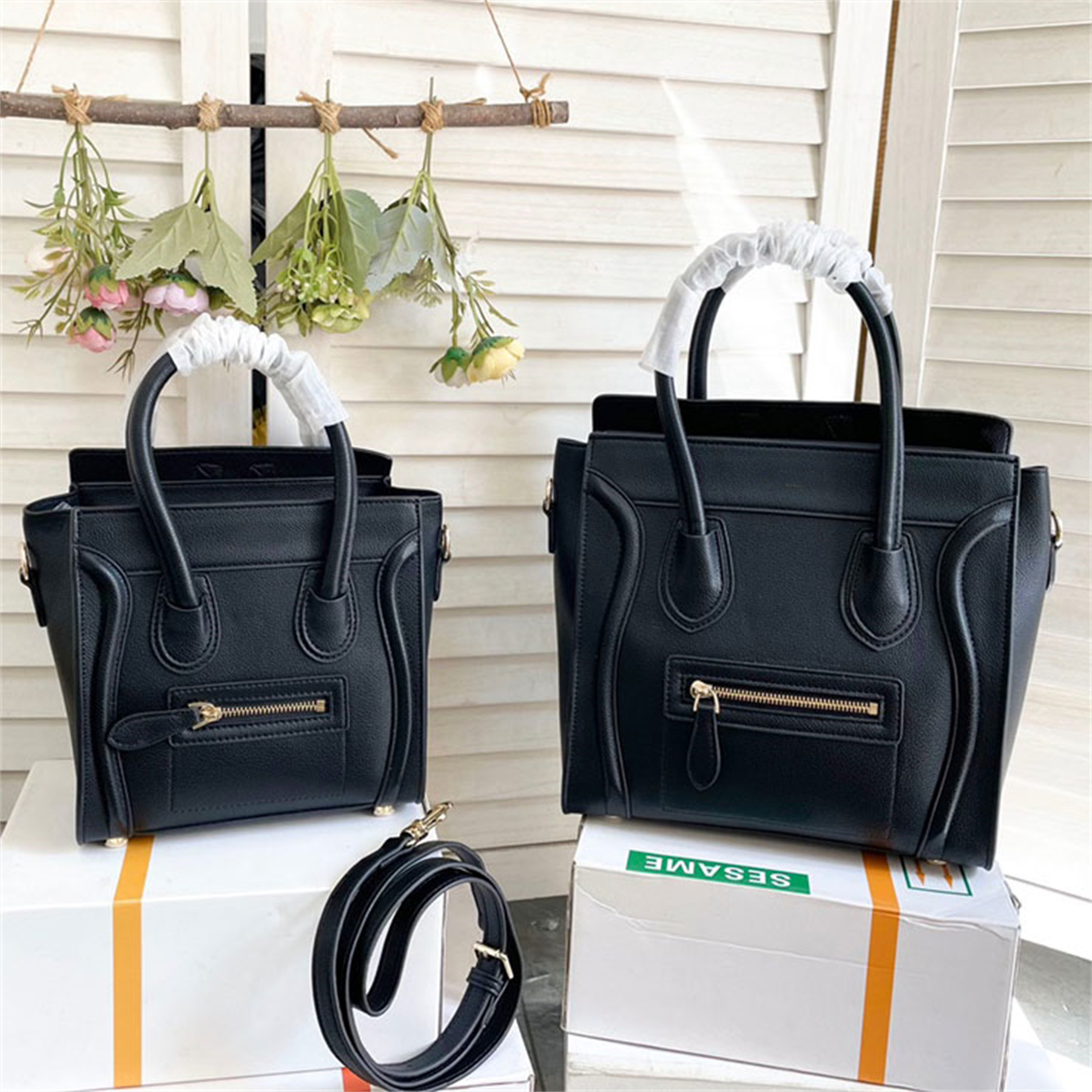 

designer micro luggage bags nano luggages drummed calfskin smile face lady handbag luxury mini cosmetic bag travel tote canvas casual crossbody shoulder bags purse