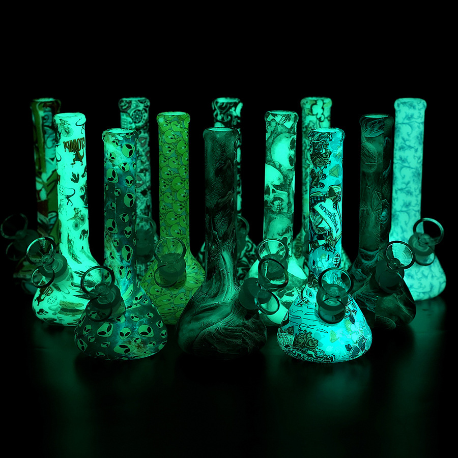 

Hookahs New Arrival Silicone Bong luminous percolator pipes bongs water pipe