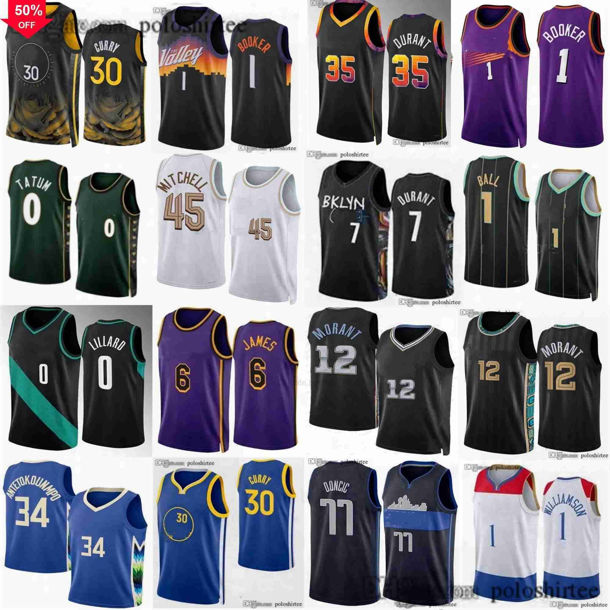 

Basketball''nBa''Ja Morant Jersey Stephen Curry LaMelo Ball Lillard Irving Zach LaVine Devin Booker Kevin Durant Luka Doncic Antetokounmpo Joel, As photo