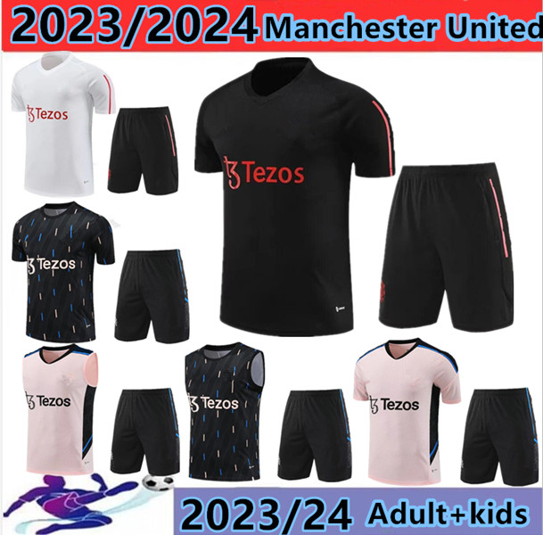 

2022-2023 Kids MANCHESTER SANCHO Jerseys soccer Tracksuit UNITEDs 22/23 F. DE JONG RONALDO chandal training FERNANDES RASHFORD UTD short sleeve tracksuit 089, Wine red