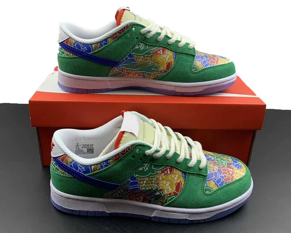 

2023 Basketball Shoes Duks Low Foam Finger Casual Shoes Stadium Green/White-University Red-Old Royal Leisure Running Shoe Outdoor Sports Sneakers With Box