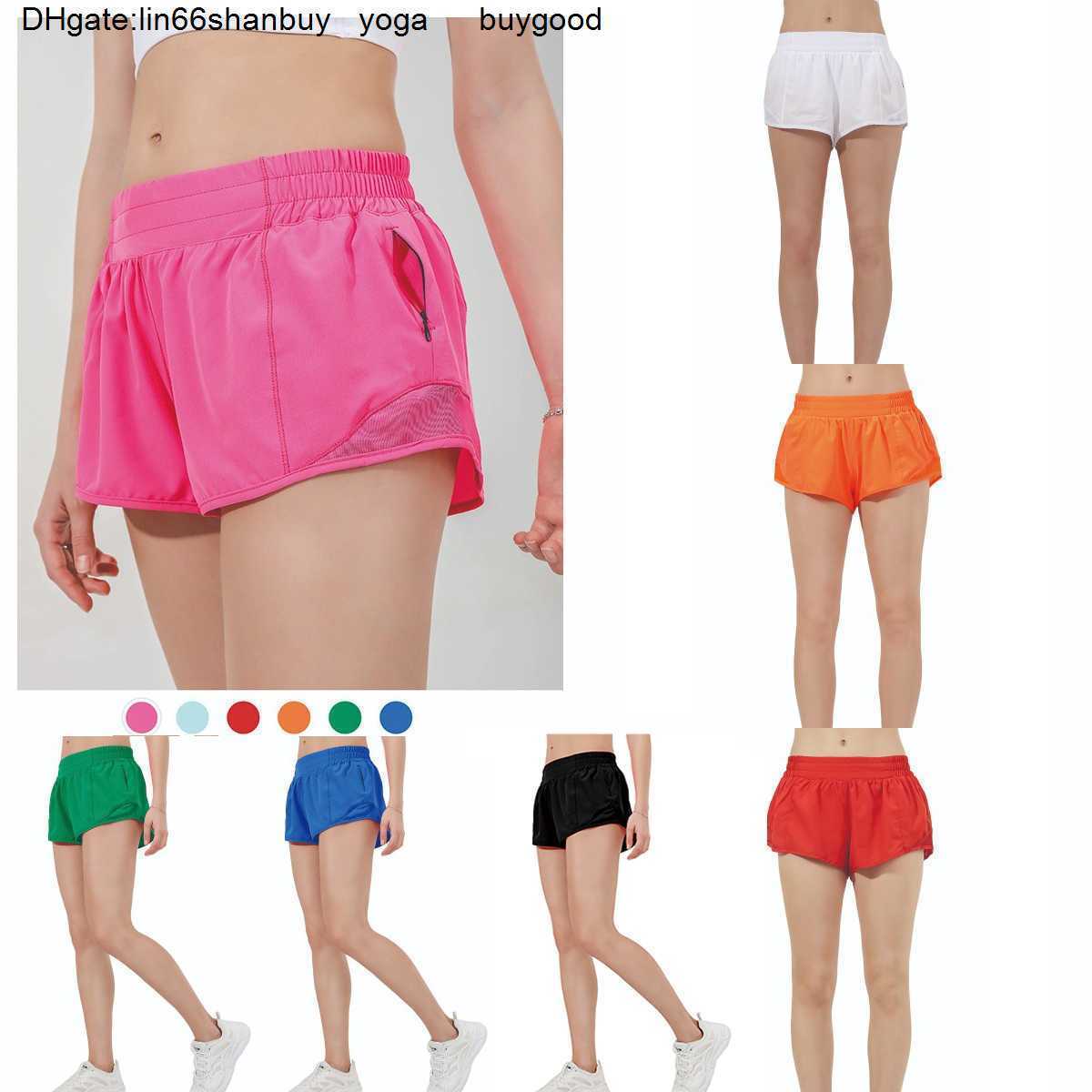 

designers lululemens womens yoga Shorts Fit Zipper Pocket High Rise Quick Dry lulus lemon Womens Train Short Loose Style Breathable gym Quality TE7R