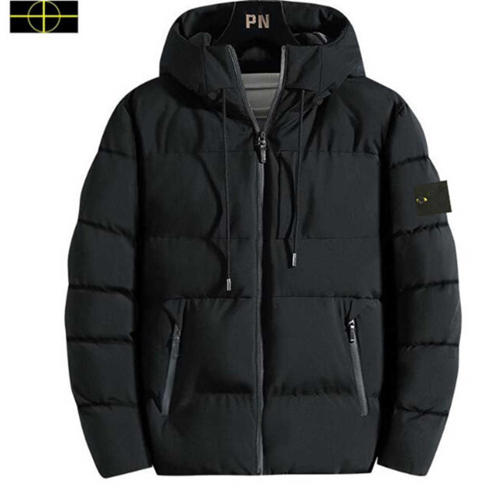 

plus size coat stone men island Winter Cotton Coat Men's Coat Winter Hooded Down Padded Coat Thickened Warm Cotton Jacket Men's Clothes, Blue