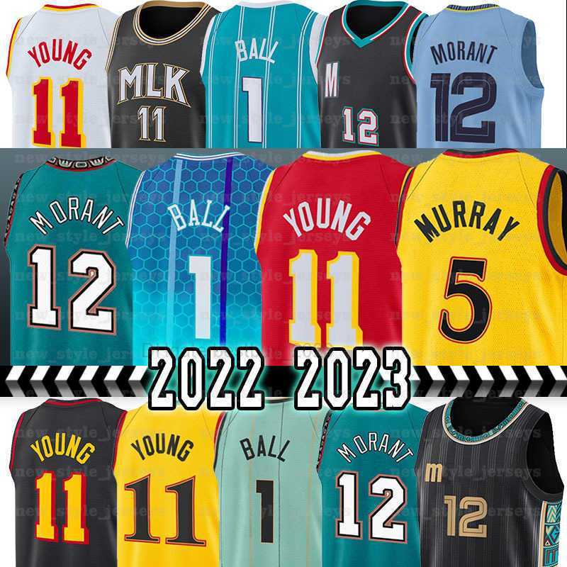 

Trae Young 11 Basketball''nBa''Jerseys Hawk Dejounte Murray Grizzlie Ja Morant 12 LaMelo Ball 1 shirt Jersey, Men