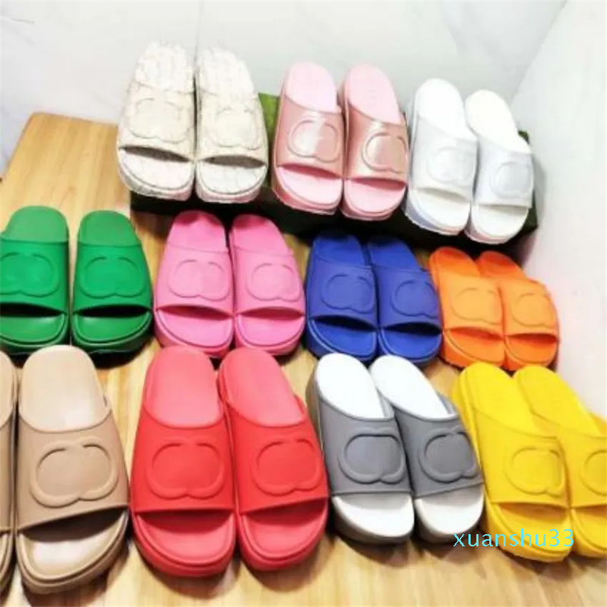 

Designer men ladies summer sandals Rubber Beach Slippers Flat Thick Sole Sandals Bathroom Home Shoes black hole Safflower Comfortable Atmosphere men