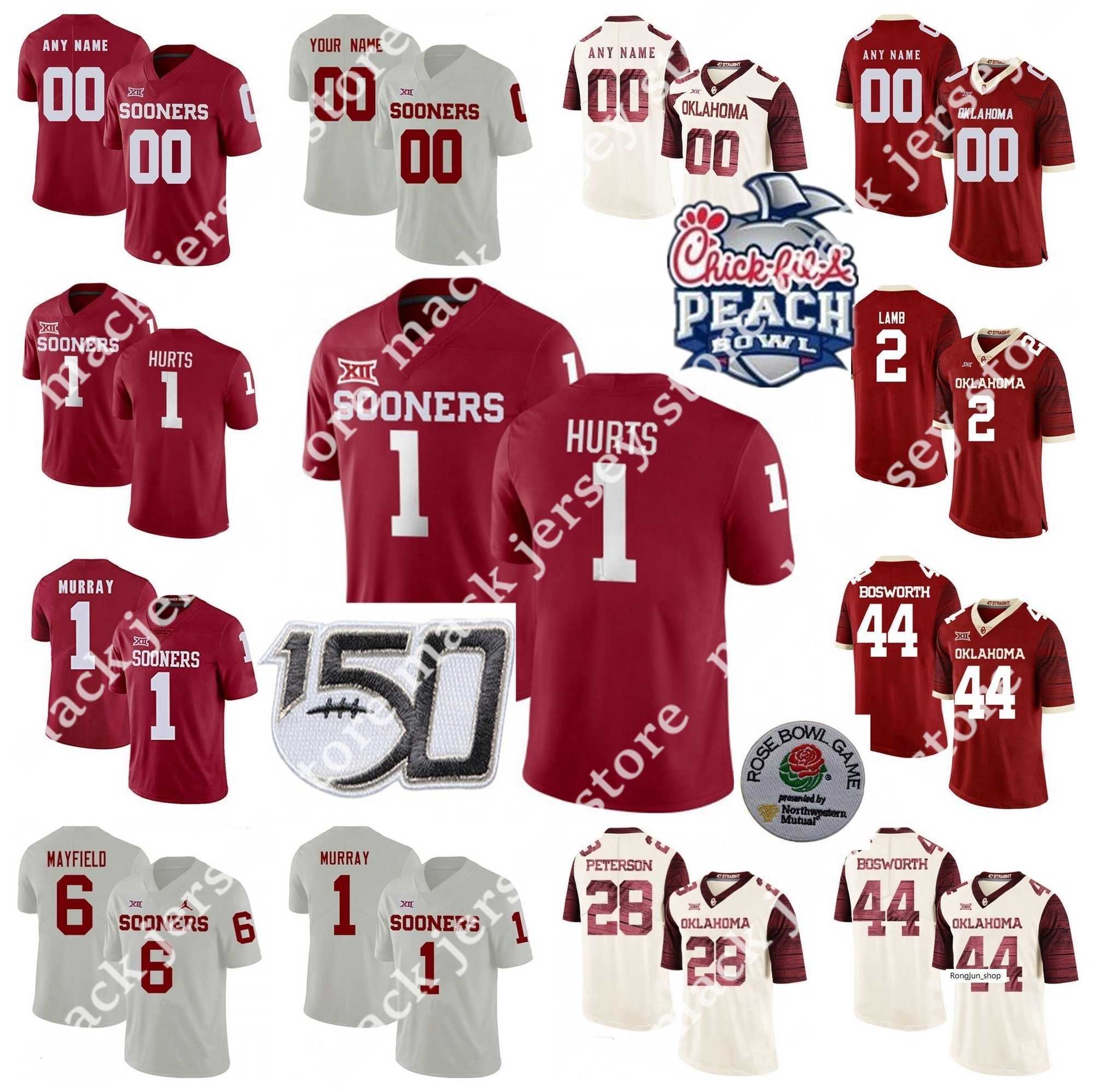 

Jersey NCAA College Football Oklahoma Sooners Jersey Jalen Hurts Kyler Murray Baker Mayfield Adrian Peterson Brian Bosworth CeeDee Lamb, Men red 1