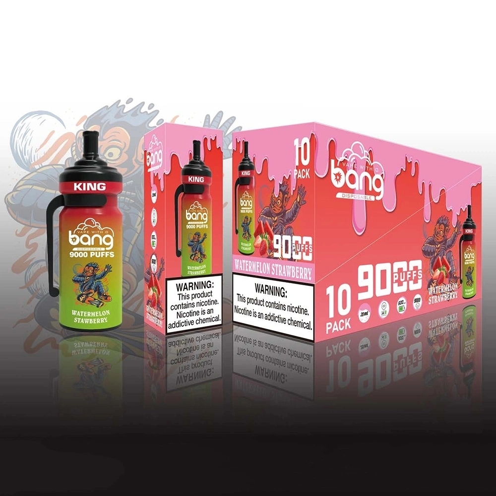 

Original Bang King 9000 Puffs Disposable E cigarettes Big Vapor 600mah Rechargeable Battery 9000 Puff 9000 No leaking 20ml Pod No Extra Tax 0%2%3%5%