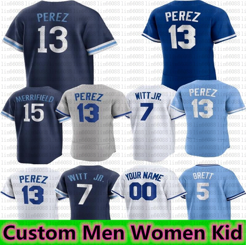 

7 Bobby Witt Jr. Baseball Jersey 16 Bo Jackson George Brett 13 Salvador Perez 51 Brady Singer 2 Michael A. Taylor 17 Hunter Dozier Zack Greinke Pratto, Men