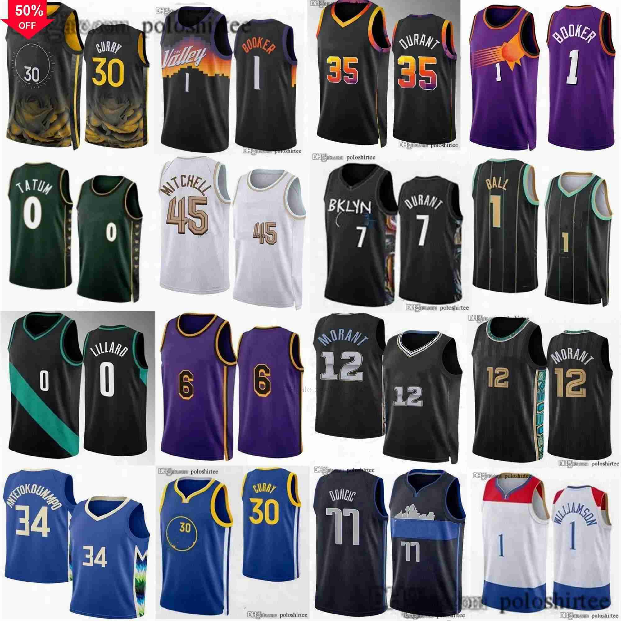 

Basketball''nBa''Ja Morant Jersey Stephen Curry LaMelo Ball Jimmy Butler Lillard Tatum Devin Booker Kevin Durant Luka Doncic Antetokounmpo Donovan, As photo