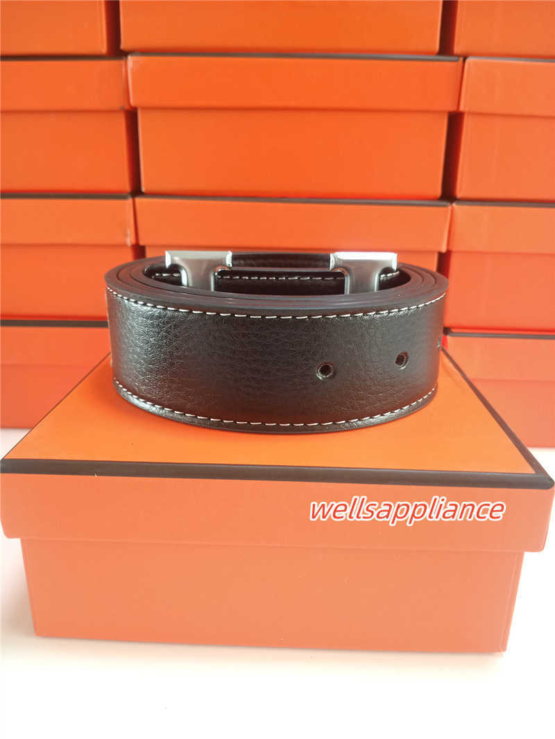 

Men Designer Belts woman fashion big buckle genuine leather belt Business Casual Accessories classical ceinture with box HH-2, Silver 6