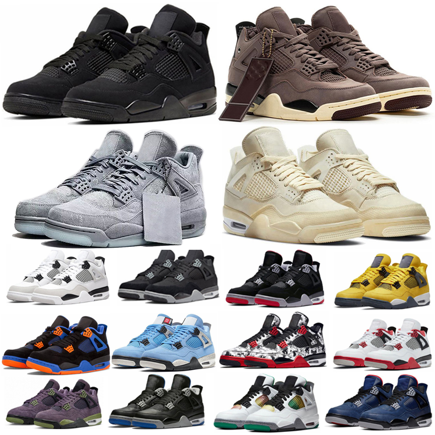 

Jumpman 4 4s Mens Basketball Shoes Pine Green Military Black Cat Canvas Red Thunder University Blue Thunder Pink Cactus Jack Men Women Trainers Outdoor Sneakers T2, 34