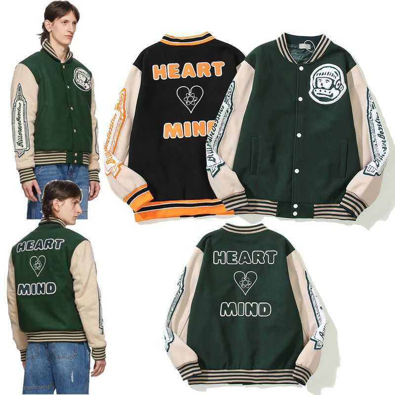

Billion Boys' Club Astronaut Woolen Embroidery Baseball Jersey Men's Heartmind Jacket, 7062 green