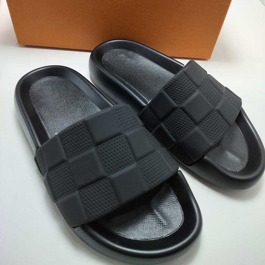 

Sandals Slippers Slider beach Luxury Woman Slippers Wholesale Price leather rubber sandal Blue green orange white black high Marshmallow Original dustbag, #3