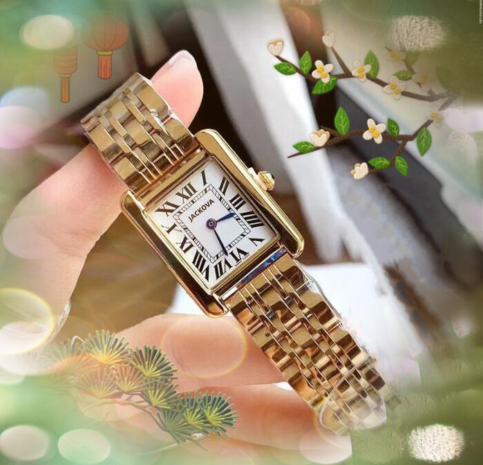 

Super fine fashion women quartz watches stainless steel square roman tank series top brand relogio feminino waterproof tank-must-design lady clock, As pic