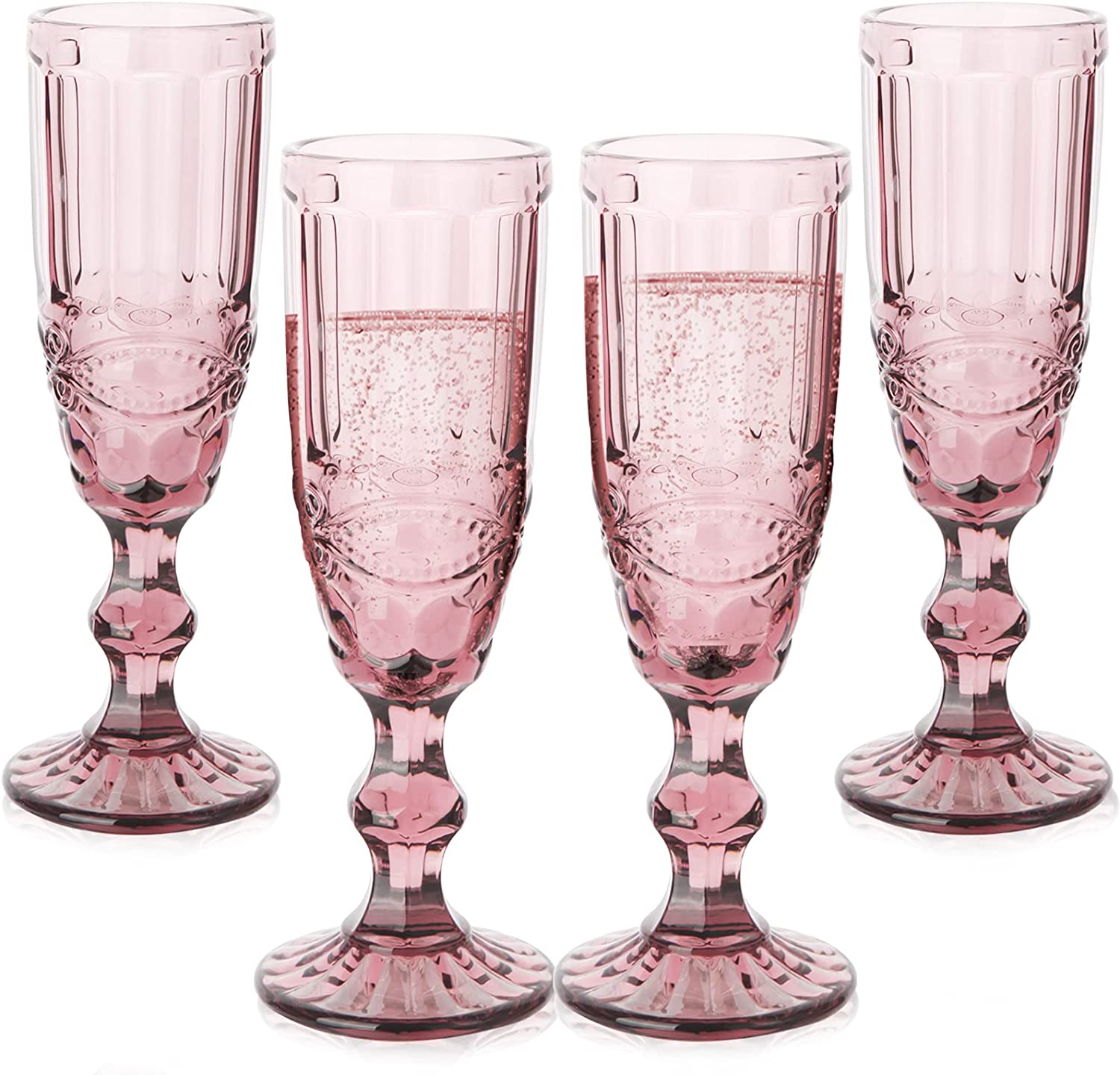 

Machine Pressed Vintage Colored Goblet White Wine Champagne Flute Water Glass Green Blue Pink Glass Goblets Glass Cup