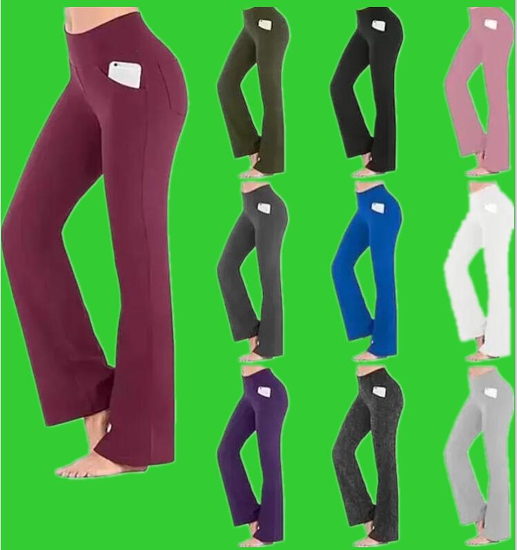 

lulus Women Summer Sports Activewear Yoga Pants Bootcut Flare Leg Tummy Control Stretch Quick Dry Dark Grey Wine Ion Grey Fitness Workout pants