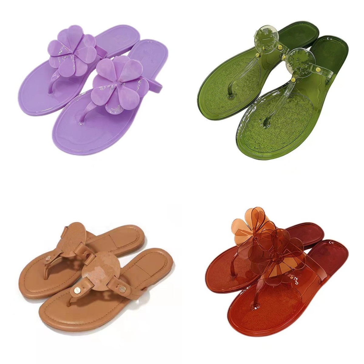 2023 Women Sandals Hollow out Flat Slippers Sandal Studded Girl Shoes Jelly Platform Slides Lady casual Flip Flops shoes designer womens sandles-image-857006065