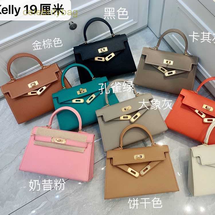 

Designer Kellies Handbags Hemres Premium Versatile 2023 New Leather Bag Second Generation 19cm One Shoulder Crossbody Handheld Small Girl 1 has logo 4ZNO, Khaki5