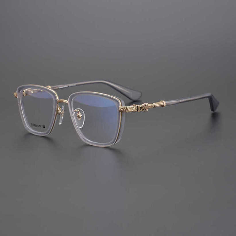 

Luxury designer summer sunglasses Japanese handmade high myopia pure titanium glasses small frame can be matched with the height of male female plate