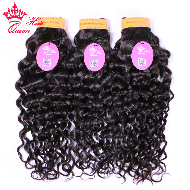 

Indian Hair Water Wave12 to 28 Inch Indian Raw Virgin Unprocessed 100% Human Hair Extensions 1 3 4 Bundles Deal Queen Hair Products Free Shipping, Natural color