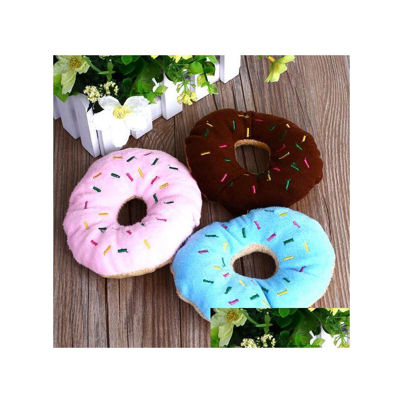 

Dog Toys Chews Sightly Lovely Pet Puppy Cat Squeaker Quack Sound Toy Chew Donut Play G856 Drop Delivery Home Garden Supplies Dhxig
